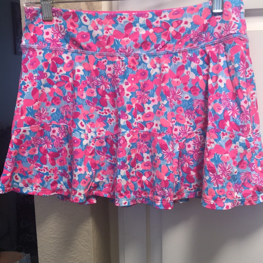 Lilly Pulitzer Pink Floral Tiered Skort